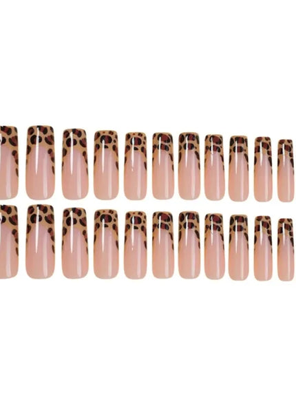 KissICON 💋 Leopard Print Press On Nails Coffin Full