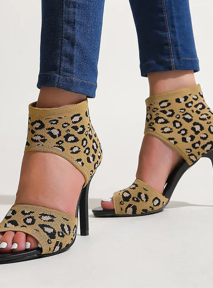 KissICON Leopard Super High Heels Sandals for Women Plus