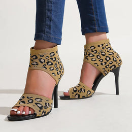 KissICON Leopard Super High Heels Sandals for Women Plus
