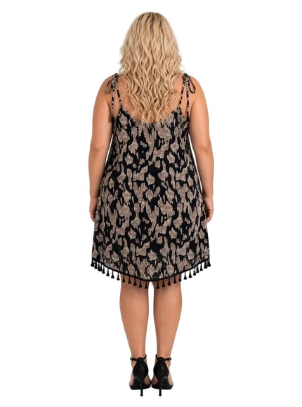 KissICON DRESS Leopard Tassel Beach Cover-Up Dress