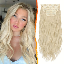 KissICON Light Ash Blonde / 18inch KissIcon BARSDAR Wavy Hair Extensions - 18in Thick