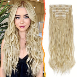 KissICON Light Ash Blonde & Buttery Blo / 18inch KissIcon BARSDAR Wavy Hair Extensions - 18in Thick
