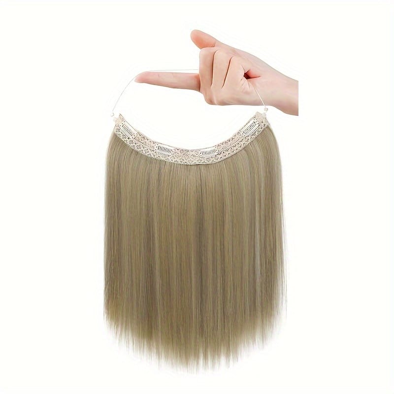 KissICON Light Ash Brown With Highlight / 12inch KissIcon 12in Invisible Wire Hair Extensions - Secure