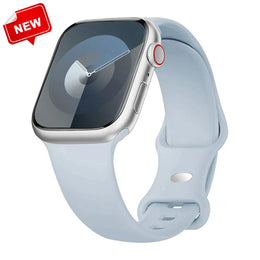 KissICON Light Blue / China Mainland / 40 41 42(S11-10) S-M Silicone Strap For Apple Watch Bands 40mm 44mm 46mm 45mm 41mm 49mm 42 Correa Bracelet iWatch series ultra3 2 7 8 9 se 10 11 band