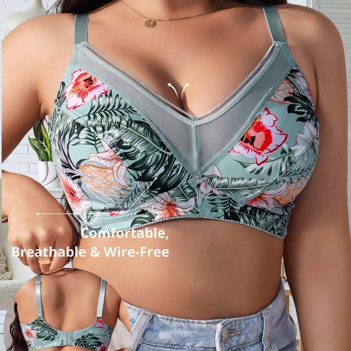 Elegant Plus-size Bras – Wireless Featuring Multi-colored