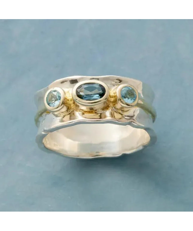 KissICON LIGHT BLUE / MULTI / 6 Bezel Ring – Mood Tracker Accessory