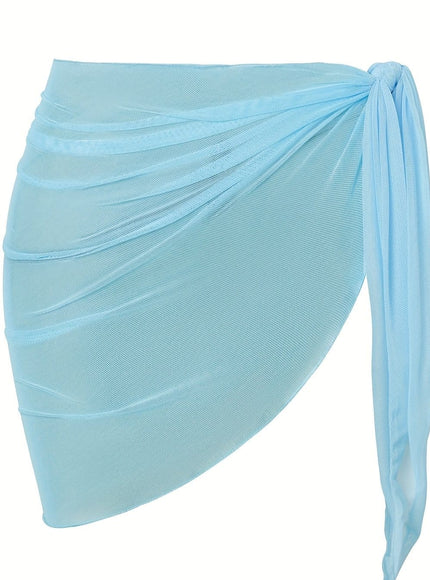 KissICON Light Blue / One-size Sheer Beach Wrap Skirt – Elasticity Resort Essential