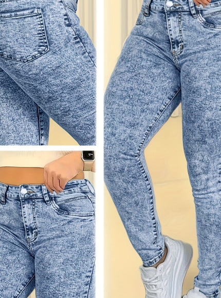 jkthpu-45 Light Blue / UK 16 Plus-Size Women's New High-Stretch Slim-Fit Skinny Jeans -