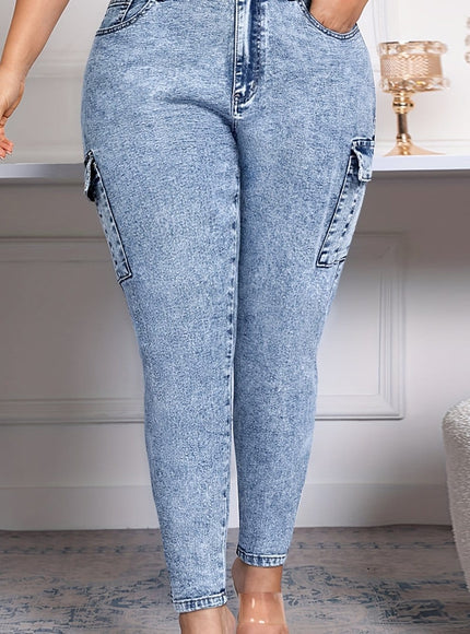 jkthpu-45 Light Blue / UK 16 Women'S Plus Size High-Waisted Stretch Denim Jeans with