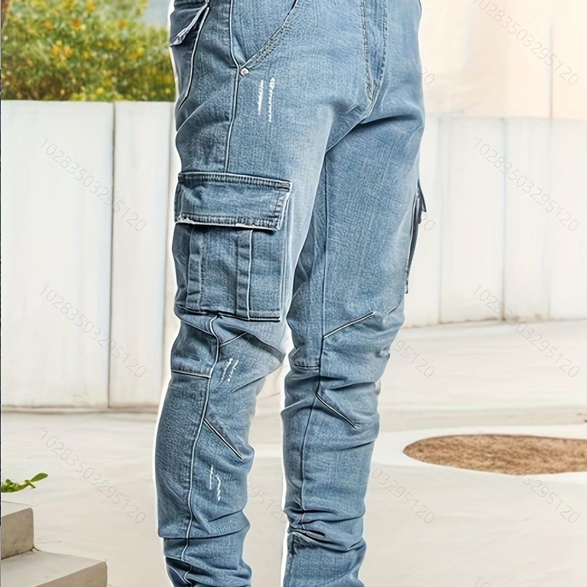 KissICON Light Blue / UK 31 Mens Slim Fit Workwear Jeans Built to Last