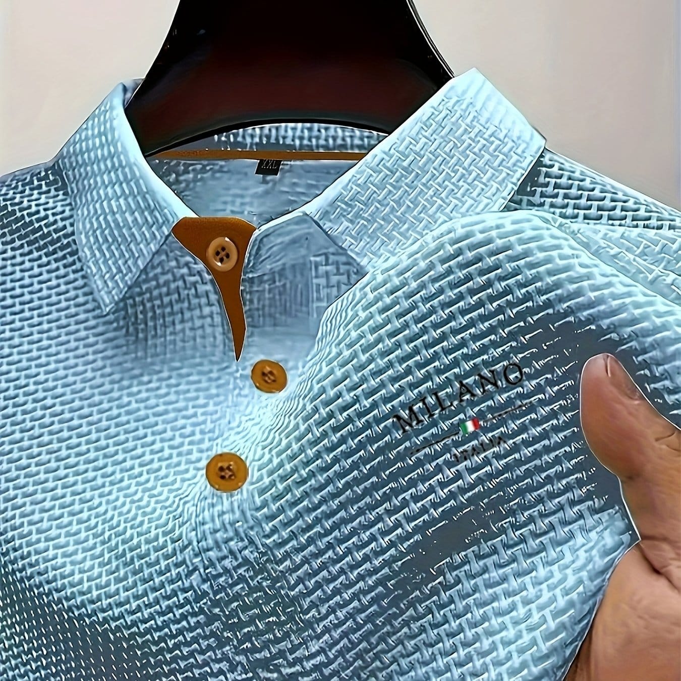 KissICON Light Blue / UK 36 Mens HighEnd Mesh Button ShortSleeve Summer Shirt