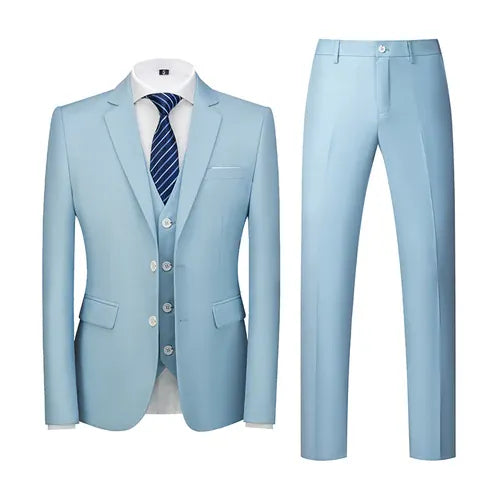 KissICON Light blue / XXXS 2026 Purple Slim Fit ThreePiece Mens Suit Set