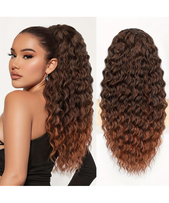 KissICON Light Brown-1 / 20inch KissIcon Curly Ponytail Extension 20 Inch - Heat
