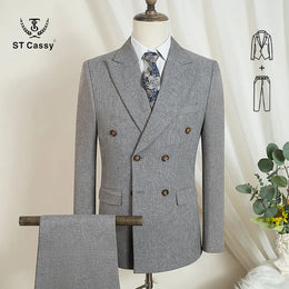 KissICON light brown 2-pcs se / XXL Luxury Light Brown TwoPiece Elegant Wedding Dinner Man Suit