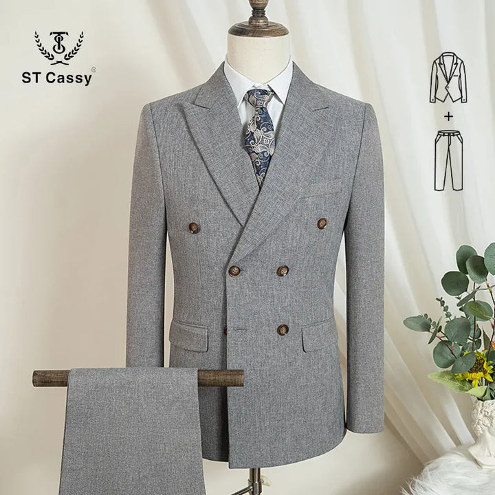 Luxury Light Brown TwoPiece Elegant Wedding Dinner Man Suit
