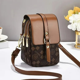 KissICON light brown / 20 Moda Saco Multi-camada Pr Tico Crossbody –