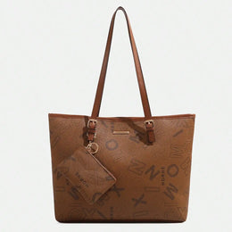 Dropshipman light brown / L 2024 Europe and the United States new women's handbag shoulder bag cross pattern simple fashion bag