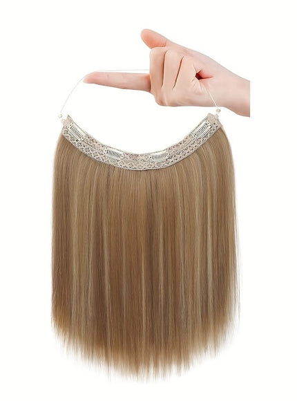 KissICON Light Brown With Blonde / 12inch KissIcon 12in Invisible Wire Hair Extensions - Secure