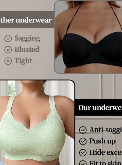 KissICON Light Fruit Green / 1XL Women's Curve Light Green Bra – Elasticity Nylon Elastane