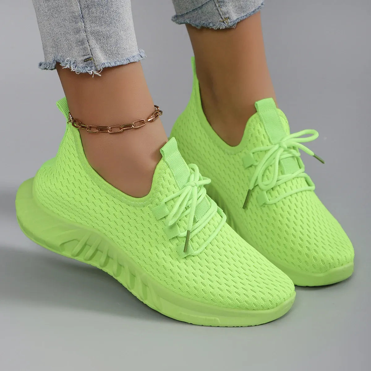 Dropshipman light green / 41 Women's summer breathable mesh flat shoes women's shoes casual sports shoes, clearance free shipping