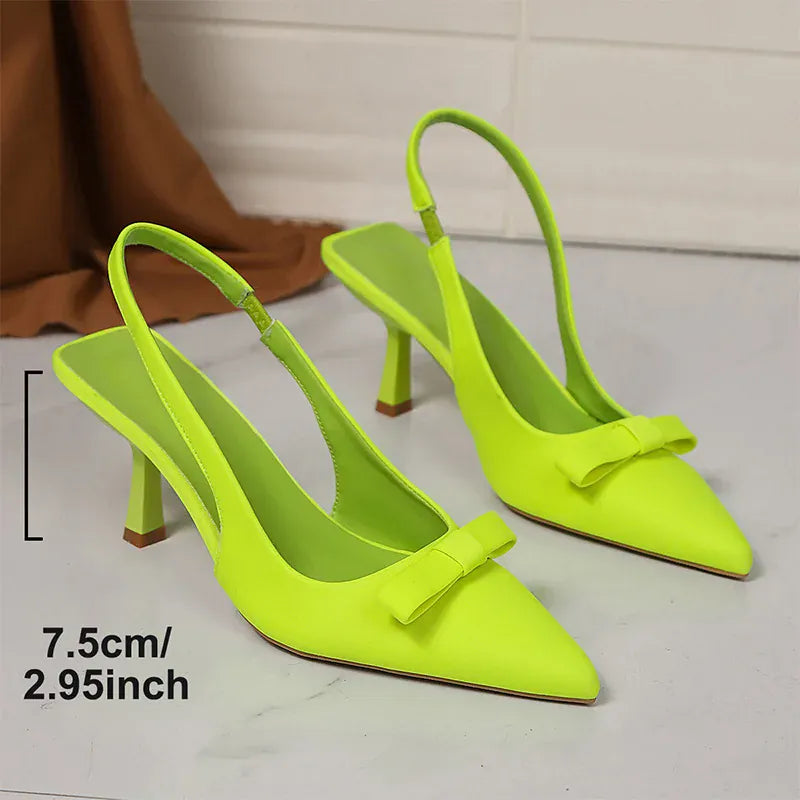 KissICON light green / 43 Bowtie Decor Light Green High Heels Sandals for