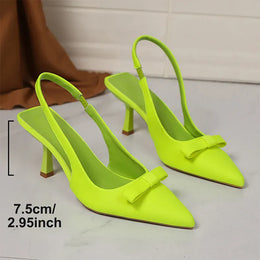 KissICON light green / 43 Bowtie Decor Light Green High Heels Sandals for