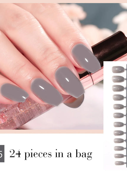 KissICON light grey KissIcon LULAA 24Pcs Press On Acrylic Nails Detachable