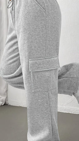 jkthpu-45 Light Grey / UK 18 Chic Black Joggers AllSeason Casual Comfort Pockets