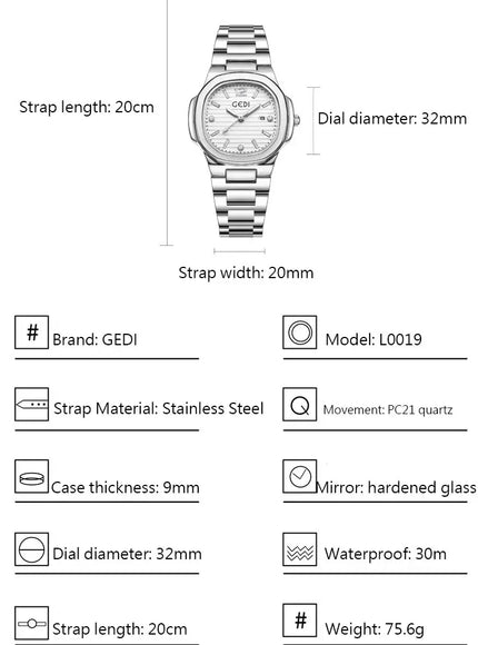 KissICON 💋 Light Luxury Women Watch Stainless Steel Strap