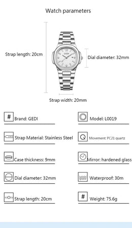 KissICON 💋 Light Luxury Women Watch Stainless Steel Strap