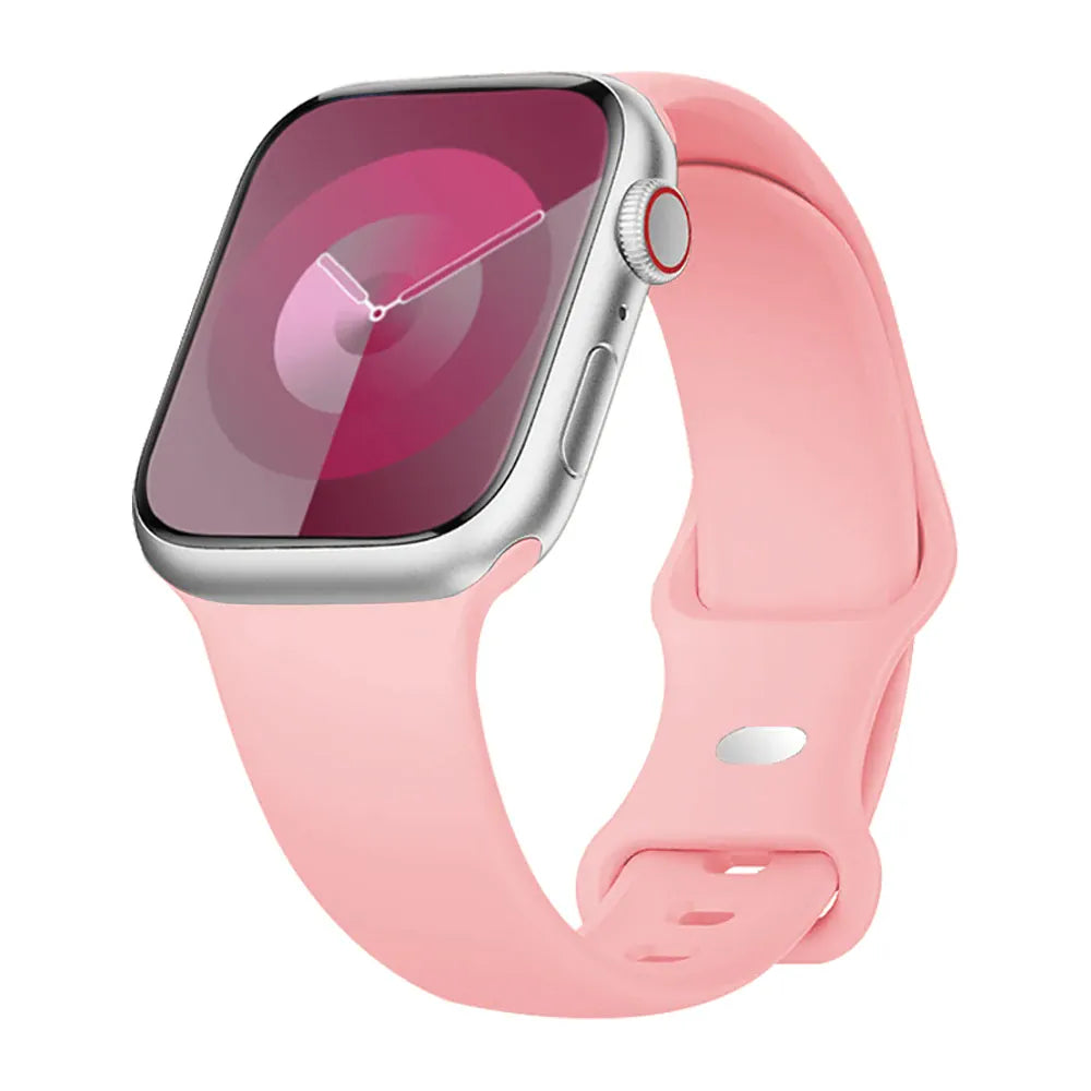 KissICON Light Pink / China Mainland / 40 41 42(S11-10) S-M Silicone Strap For Apple Watch Bands 40mm 44mm 46mm 45mm 41mm 49mm 42 Correa Bracelet iWatch series ultra3 2 7 8 9 se 10 11 band