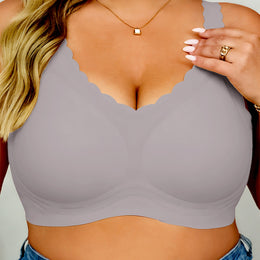 KissICON Light Purple / 2XL Curve Seamless Bra – Comfy Wavy Trim