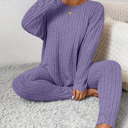 jkthpu-45 Light Purple / UK 18 Autumn and Winter Large Size Slimming Long Sleeve