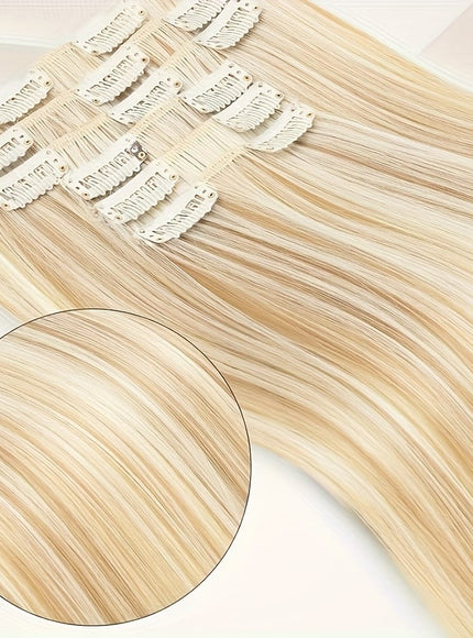 KissICON Light Yellow / 24inch KissIcon Six Piece Set Clip In Hair Extensions