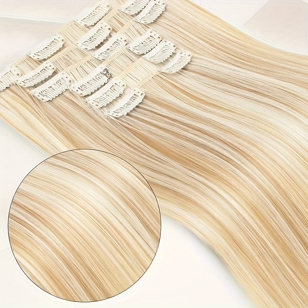 KissICON Light Yellow / 24inch KissIcon Six Piece Set Clip In Hair Extensions