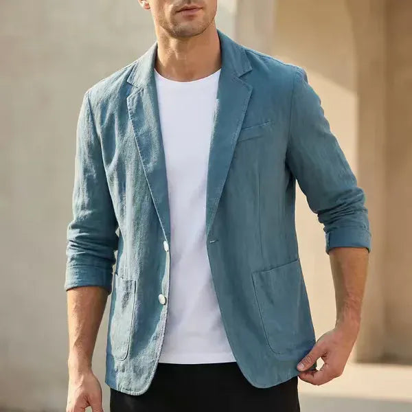 KissICON Lightweight 100 Cotton Mens Summer Business Blazer