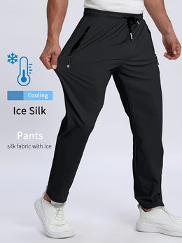 KissICON Lightweight Breathable Zipper Casual Mens Sports Trousers