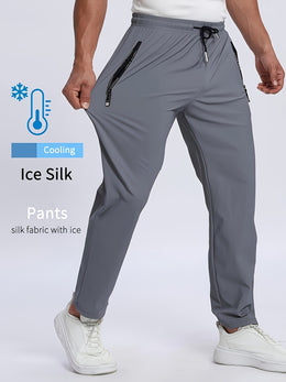 KissICON Lightweight Breathable Zipper Casual Mens Sports Trousers