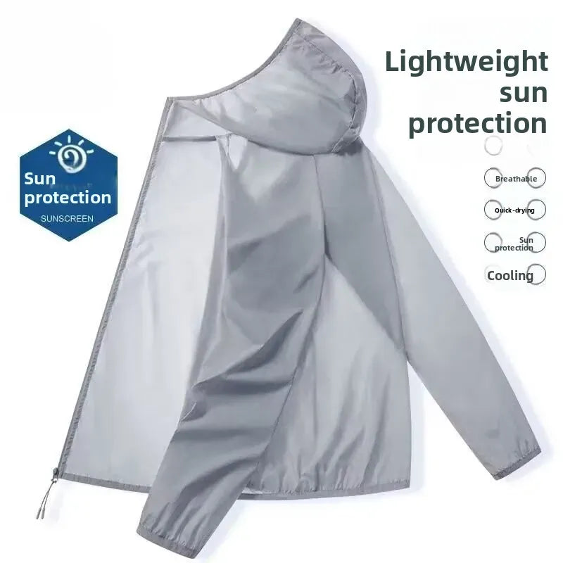 KissICON Lightweight Ice Silk UV Protection Outdoor Sports Zipper Coat