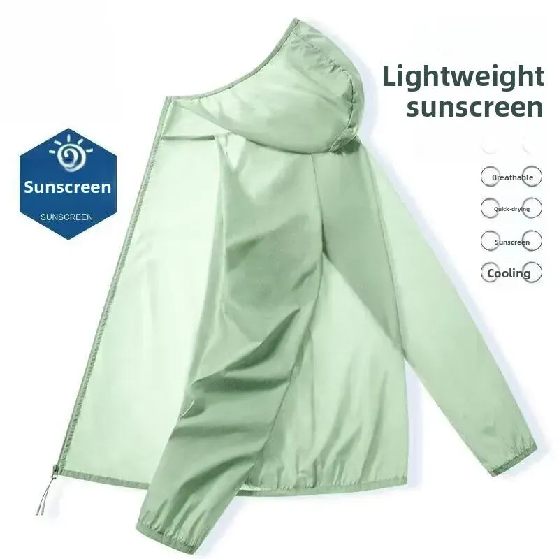 KissICON Lightweight Ice Silk UV Protection Outdoor Sports Zipper Coat