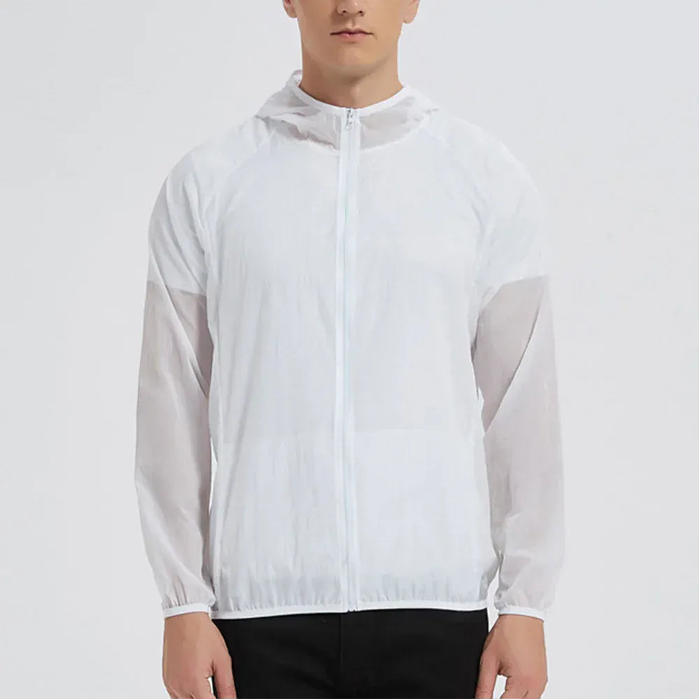 KissICON Lightweight Mens UV Protection Ice Silk Hooded Summer Jacket