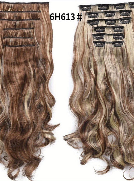 KissICON Linen / 22inch Kissicon Heat Resistant Clip In Hair