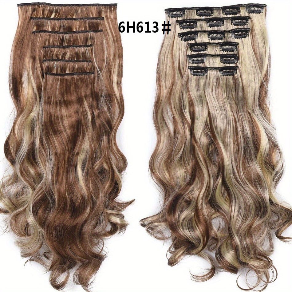 KissICON Linen / 22inch Kissicon Heat Resistant Clip In Hair