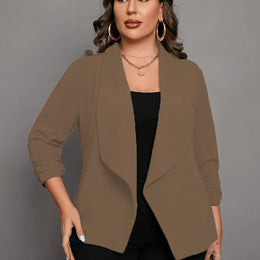 KissICON Linen / UK 16 Elegant Teal Curve Blazer – To Party Versatility