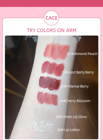 KissICON Lip Makeup Kits KissIcon CACE Matte Liquid Lipstick Set 4 Lipgloss