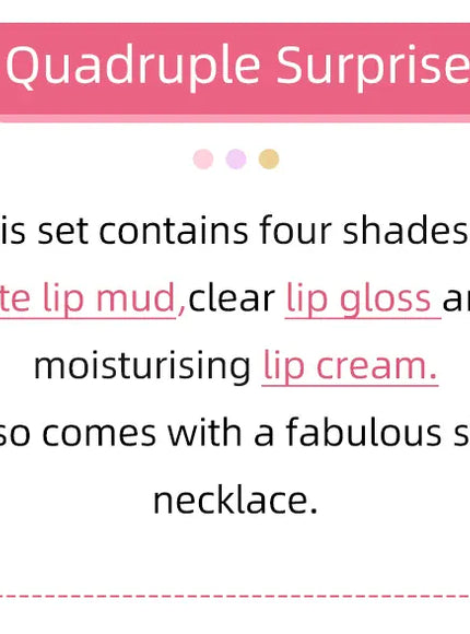 KissICON Lip Makeup Kits KissIcon CACE Matte Liquid Lipstick Set 4 Lipgloss