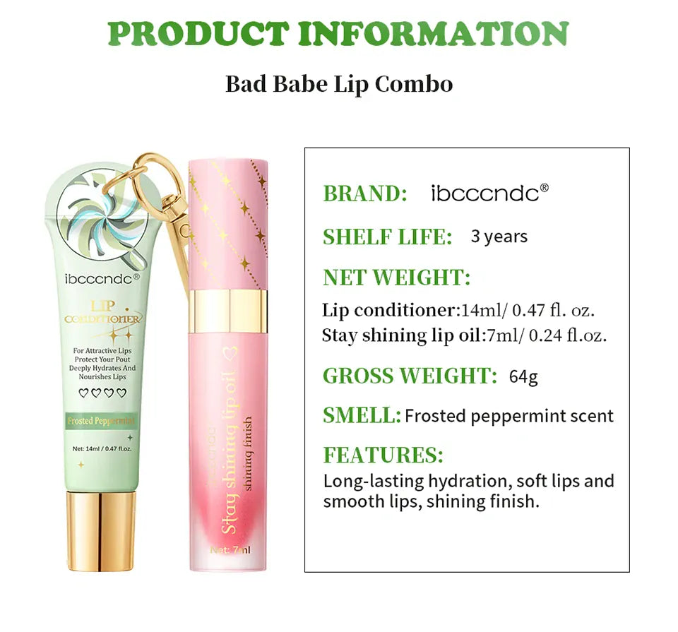 KissICON Lipstick and lip oil KissIcon Lip Oil Lipstick Set Long Lasting Hydration