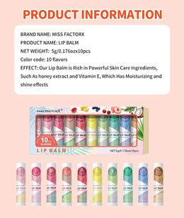 KissICON lipstick KissIcon Lipstick Set 10Pcs - Moisturizing Lip Shine