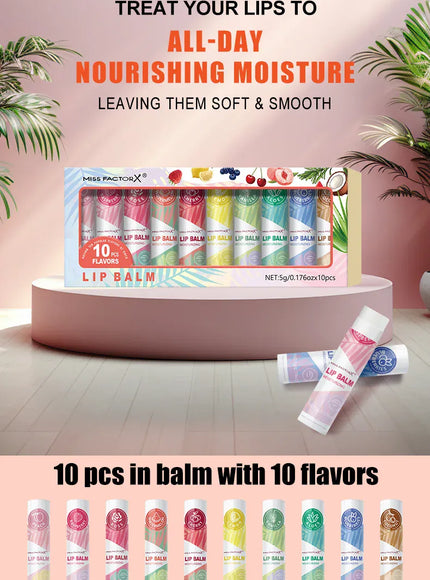 KissICON lipstick KissIcon Lipstick Set 10Pcs - Moisturizing Lip Shine
