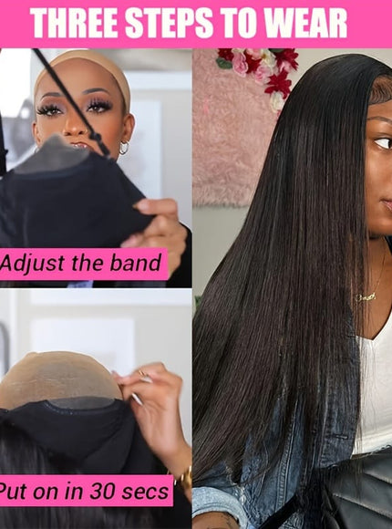 KissICON Long 13x6 Glueless Lace Front Human